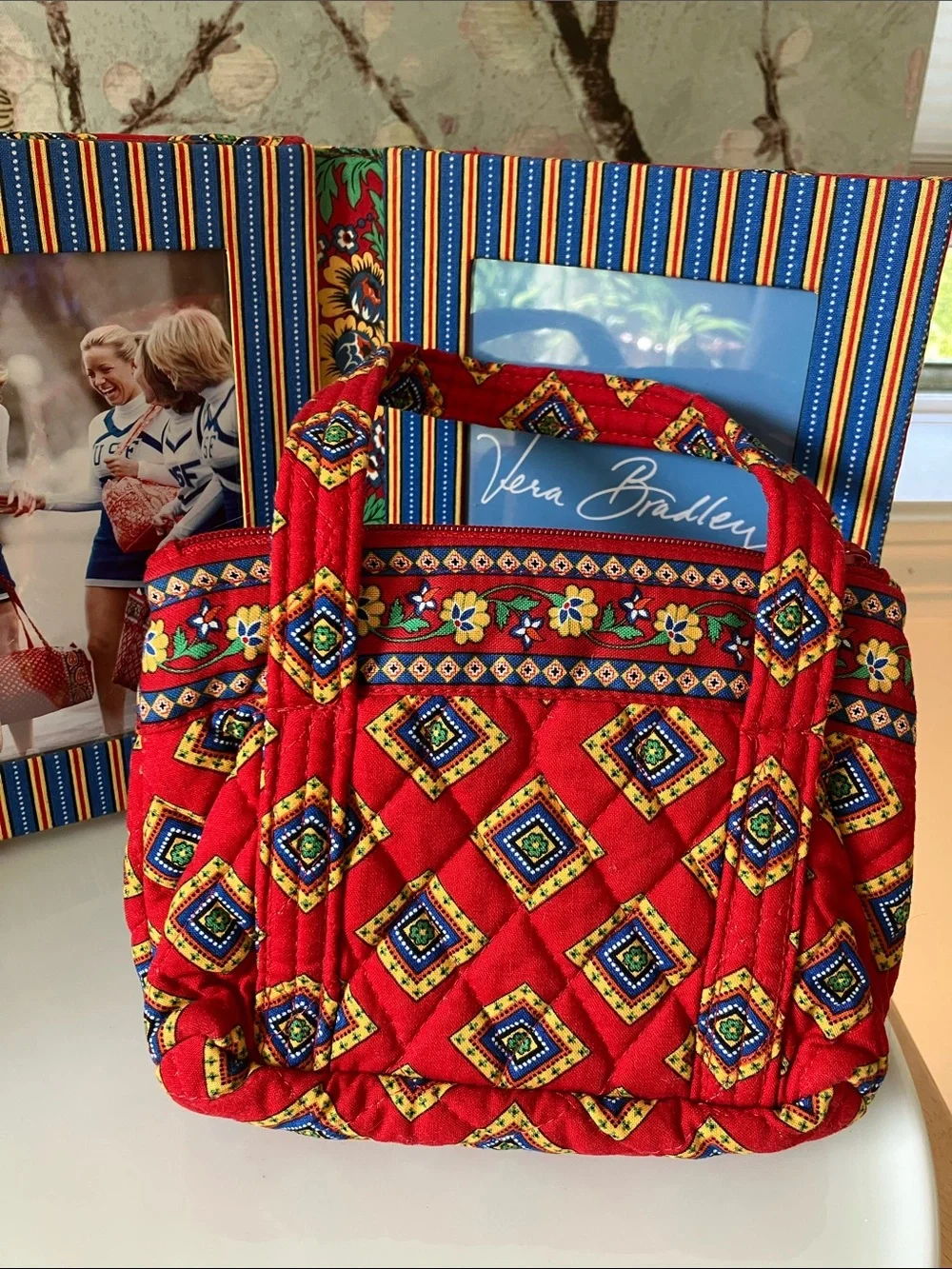NWOT Vera Bradley Matching Set: Quilted Mini Tote and Double Picture Frame 4